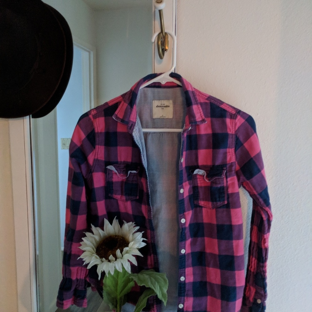 abercrombie kids plaid long sleeve
